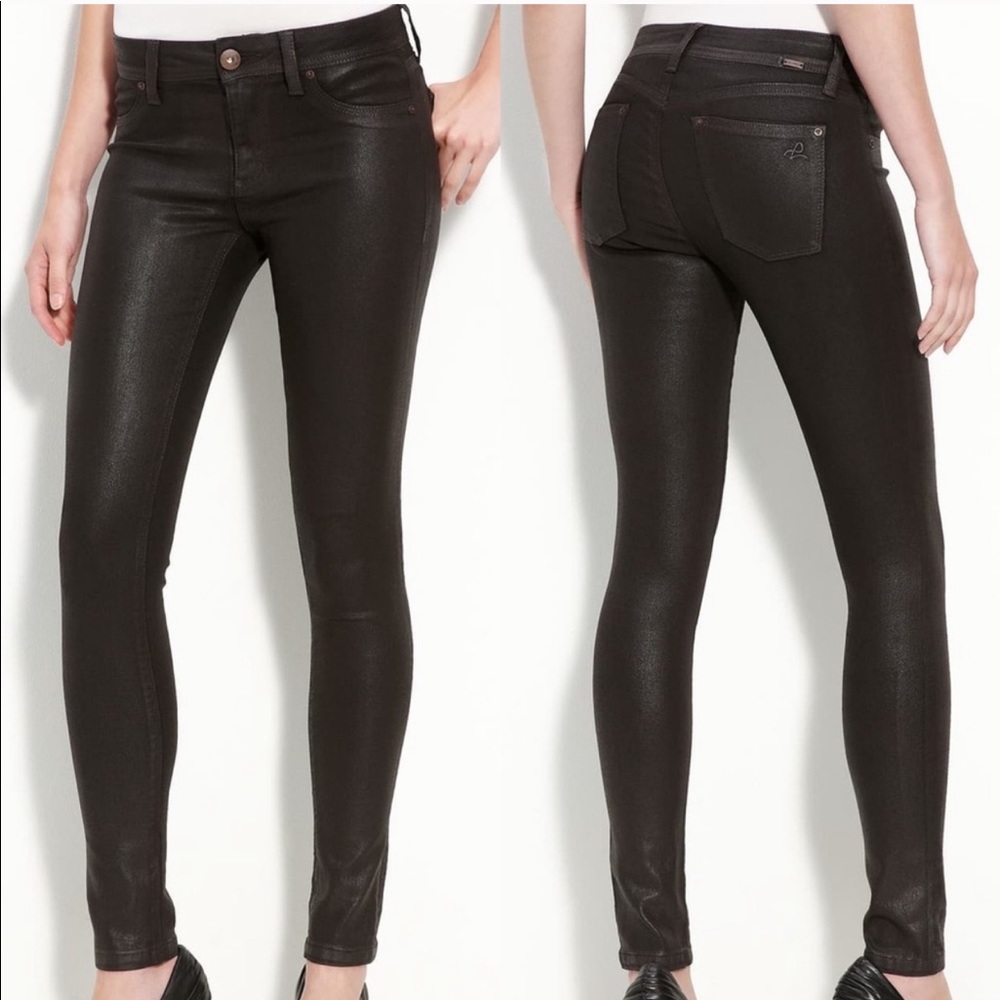 DL1961 Jessica Alba JA x DL Wax Coated Black Jeans